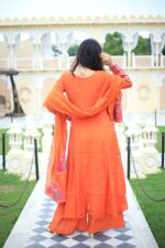 Orange Embroidered Kurta Set