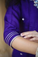 Royal Purple Embroidered Kurti Set