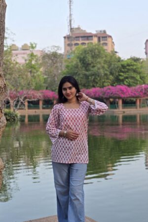 Blush Petal Corset Kurti
