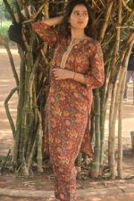 Heritage Floral Print Coord Set - Rust Red