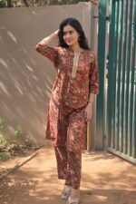 Heritage Floral Print Coord Set - Rust Red