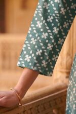 Sage Blossom Printed Cotton Kurti