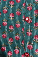 Teal Blossom Cotton Kurti