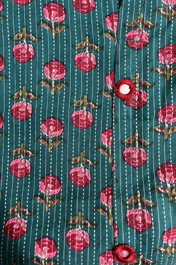 Teal Blossom Cotton Kurti